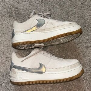 Pinkish Suede Nike Air Force 1s “desert sand platinum”